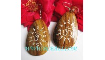 Organic Wood Painting Earrings